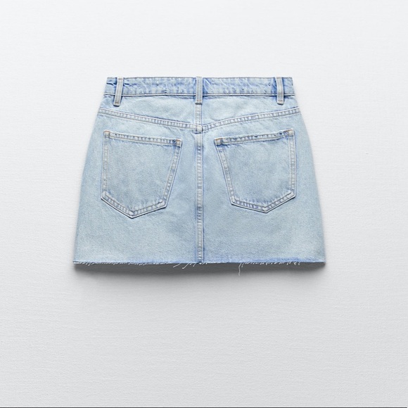 ZARA ASYMMETRICAL DENIM SKIRT - Picture 4 of 9